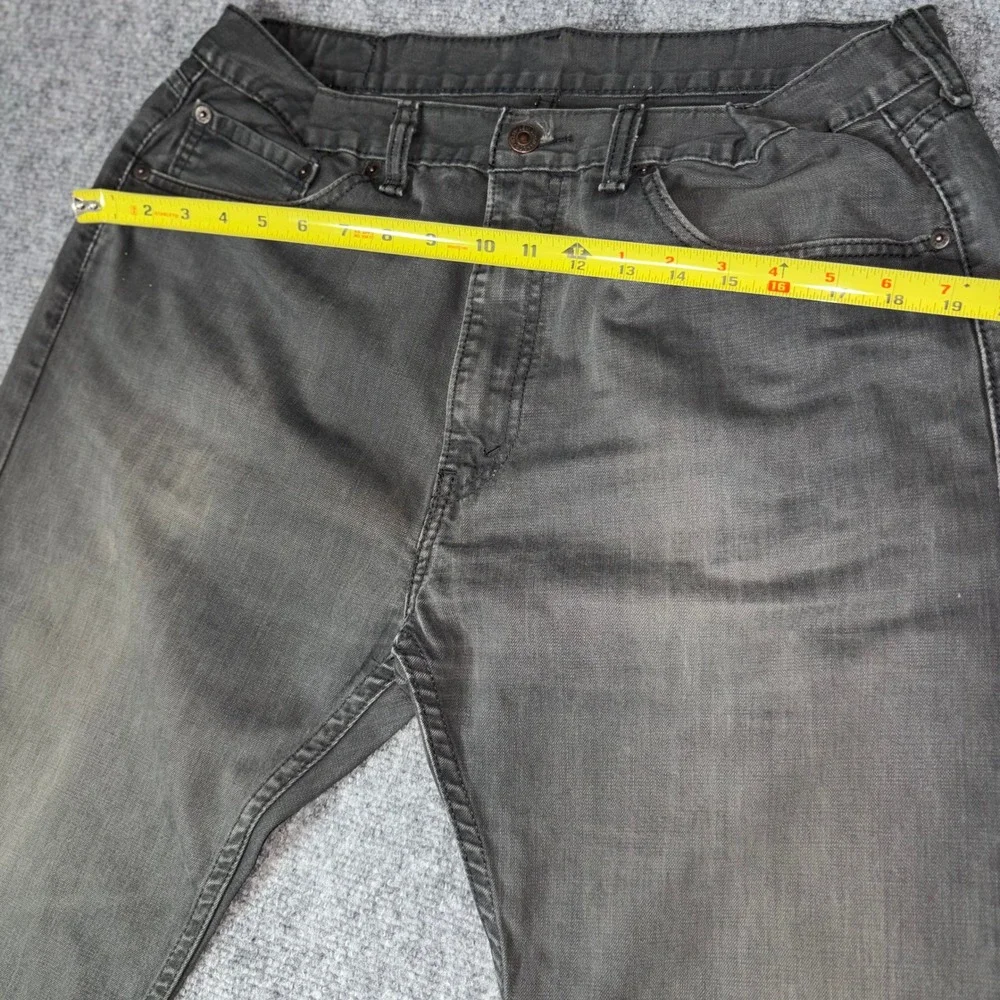 Levis 505 Mens Jeans W36 L30 Black Straight Leg Regular Fit Denim Pants